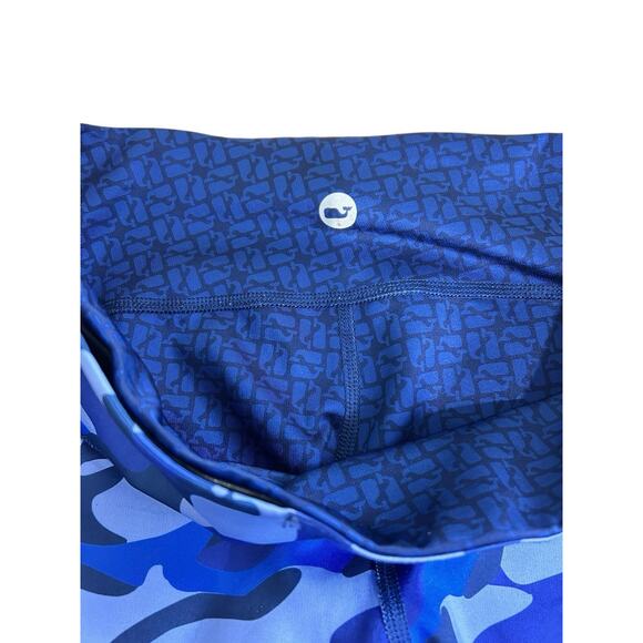 Vineyard Vines Reversible Athletic Leggings Sz Small Blue Whales Camouflage - Picture 6 of 9